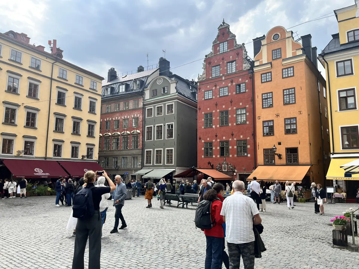 Colourful gabled houses on Stortorget in Gamla Stan, Stockholm