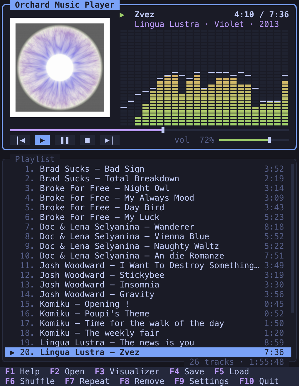 The player in a tall, narrow window